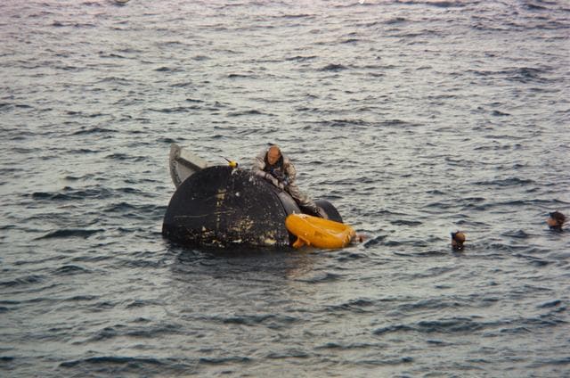 NASA image: ASTRONAUT THOMAS P. STAFFORD - TRAINING (WATER EGRESS) (GT-6 PILOT)
