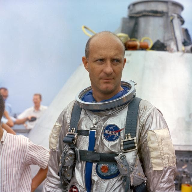 NASA image: ASTRONAUT THOMAS P. STAFFORD - TRAINING (WATER EGRESS) (GEMINI-TITAN [GT]-6 PILOT)(HEAD SHOT) - GULF