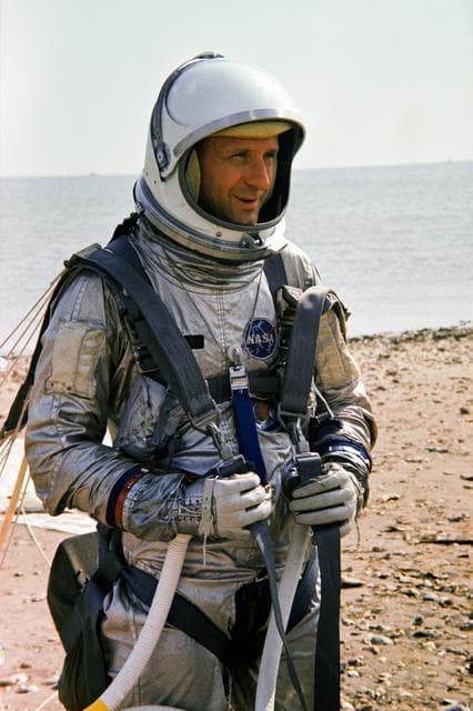 NASA image: Astronaut Thomas P. Stafford - Training - Parasail - Gemini-Titan (GT)-5 Pilot - Galveston Bay, TX