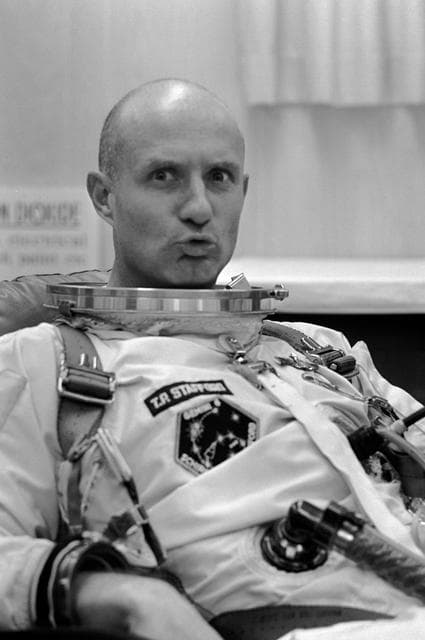 NASA image: GEMINI-TITAN (GT)-6 - SUITING-UP (2ND TRY) - CAPE