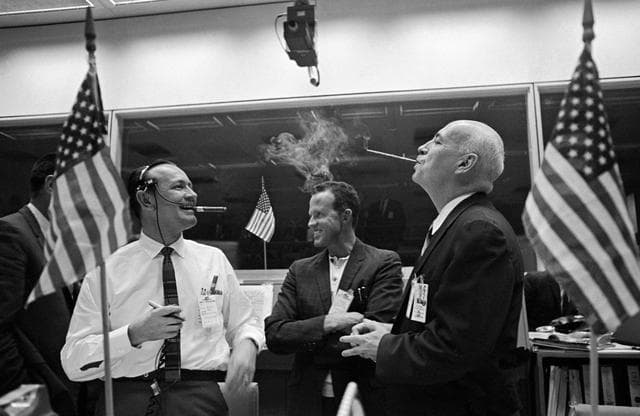 NASA image: Astronaut L. Gordon Cooper, Jr. - Misc. - Mission Control Center (MCC) Activity - Gemini-Titan (GT)-7 and GT-6 - MSC