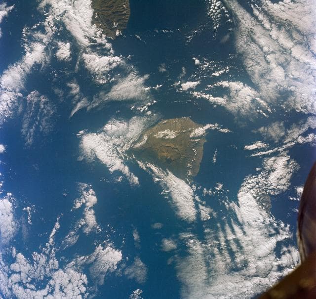 NASA image: GEMINI-6 - EARTH-SKY - CANARY ISLANDS - OUTER SPACE