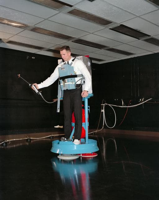 Astronaut David Scott practicing for Gemini 8 EVA
