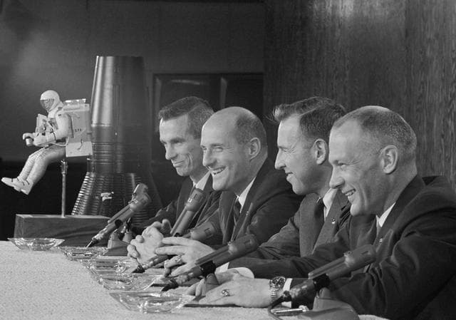 NASA image: Gemini 9 prime and backup crews during press conference - MSC