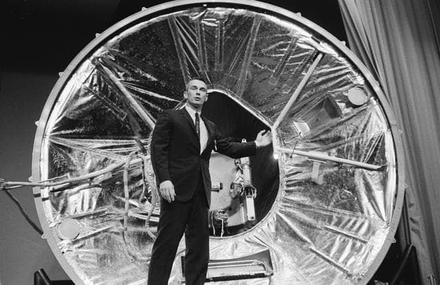 NASA image: Astronaut Gene Cernan poses in front of Gemini Mission Simulator