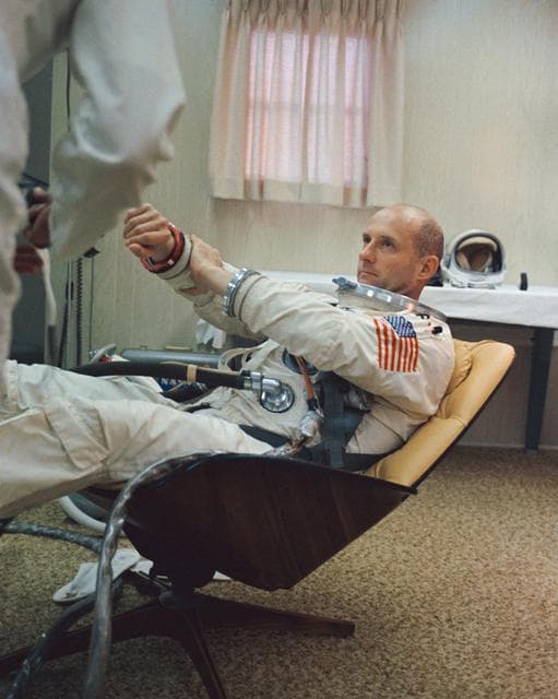 NASA image: GEMINI-TITAN (GT)-9A (SUITING-UP) - ASTRONAUT THOMAS P. STAFFORD - MISC. - CAPE
