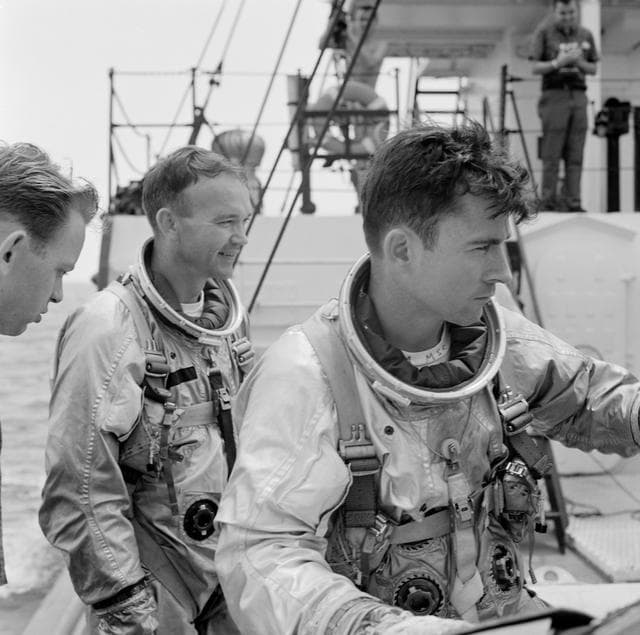 NASA image: ASTRONAUT MICHAEL COLLINS - TRAINING - WATER EGRESS (GEMINI-TITAN [GT]-10) - GULF
