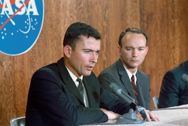 NASA image: Gemini 10 prime crew during press conference