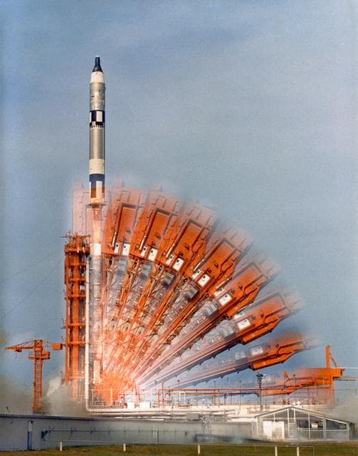 NASA image: GEMINI-TITAN (GT)-10 - LIFTOFF - KALEIDOSCOPE EFFECT - CAPE