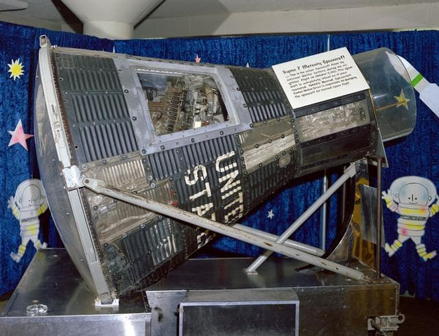 NASA image: Sigma 7 capsule on display at the Johnson Space Center 