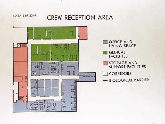 NASA image: Artist's concept of layout of the Crew Reception Area in the LRL