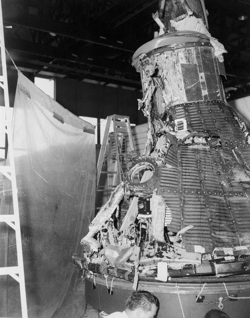 NASA image: View of a reconstructed Mercury 1 spacecraft