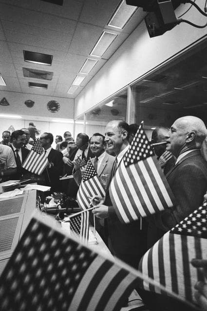 NASA image: MISSION CONTROL CENTER (MCC) VIEW - CONCLUSION APOLLO 11 CELEBRATION - MSC