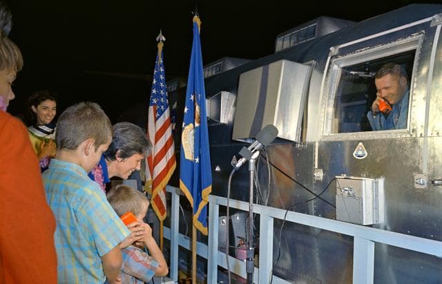 NASA image: APOLLO XI - CREW ARRIVAL  - ELLINGTON AFB (EAFB), TX