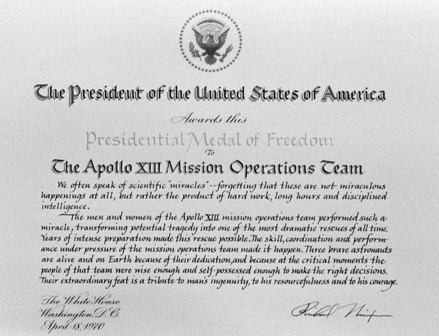 NASA image: Replica of the Presidential Medal of Freedom Award