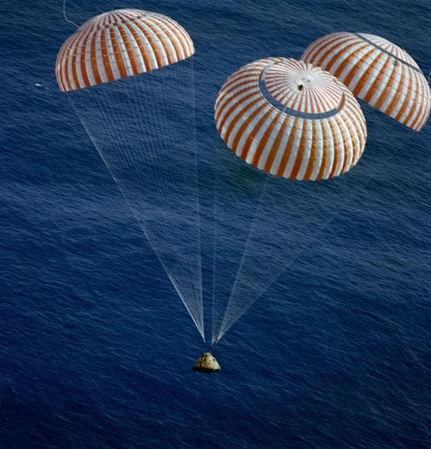 NASA image: Apollo XVII Command Module (CM) - Splashdown - South Pacific Ocean