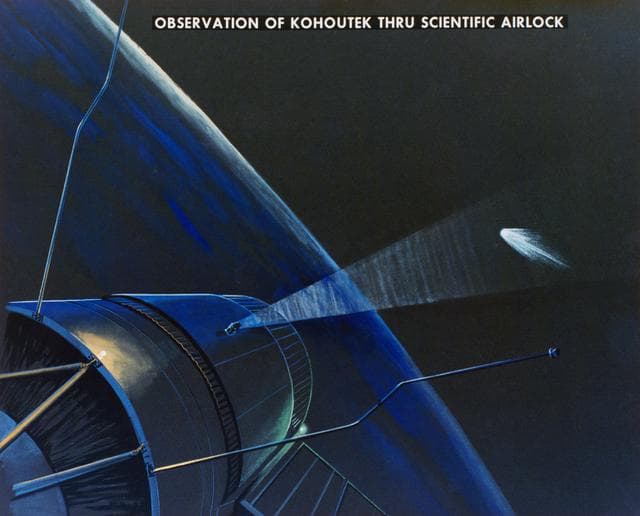 NASA image: Artist's concept of Skylab 4 astronauts observing Comet Kohoutek