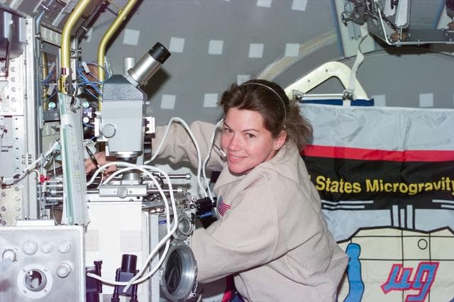 NASA image: Spacelab Glovebox and Mission Specialist Catherine "Cady" Coleman