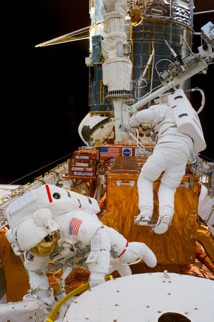 NASA image: EVA 1 activity on Flight Day 4 to service the Hubble Space Telescope