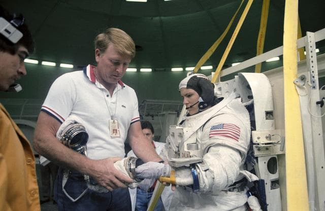 NASA image: Astronaut Judith Resnik participates in WETF training