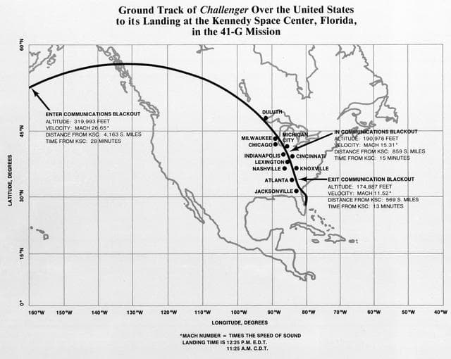 NASA image: LANDING (MAP) - STS-41G - KSC
