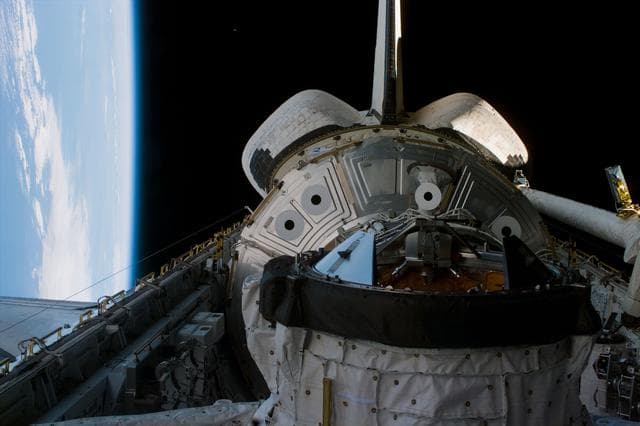 NASA image: View of the STS-88 Endeavour's payload bay, ODS and Node 1