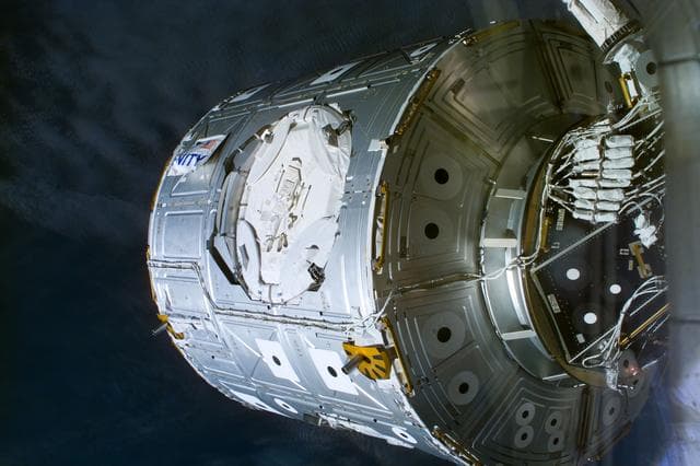 NASA image: Node 1 unberthed from the Endeavour's payload bay