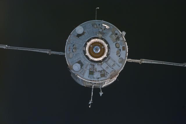 NASA image: View of the FGB prior to rendezvous and grapple