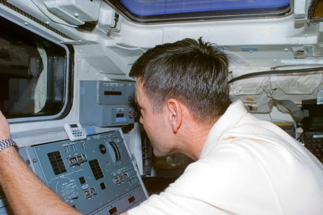 NASA image: Cabana at RMS controls during EVA 3