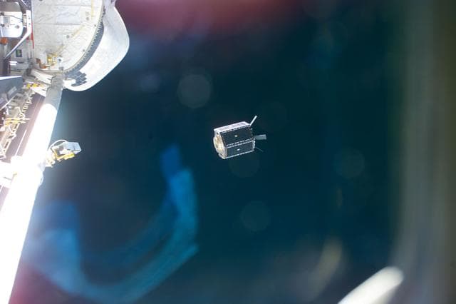 NASA image: MightySat, a 705-pound U.S. Air Force/Phillips Laboratory satellite