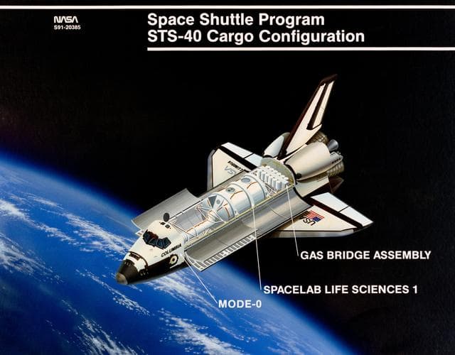 NASA image: Artist concept of STS-40 Columbia, OV-102, cargo configuration