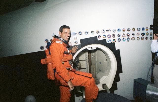NASA image: Astronaut William McArthur prepares for a training exercise