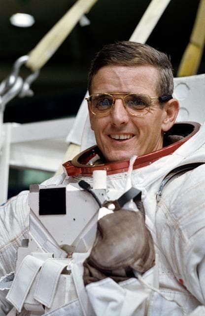 NASA image: Astronaut William S. McArthur in training for contingency EVA in WETF