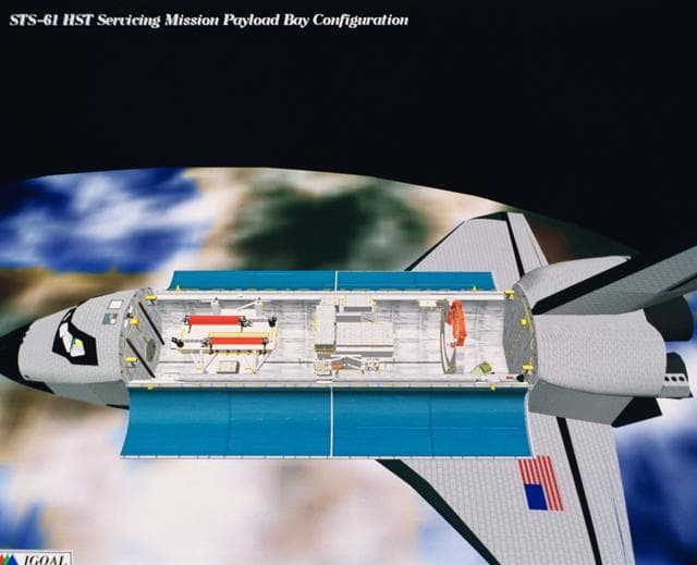NASA image: Computer-generated scenes depicting the HST capture and EVA repair mission