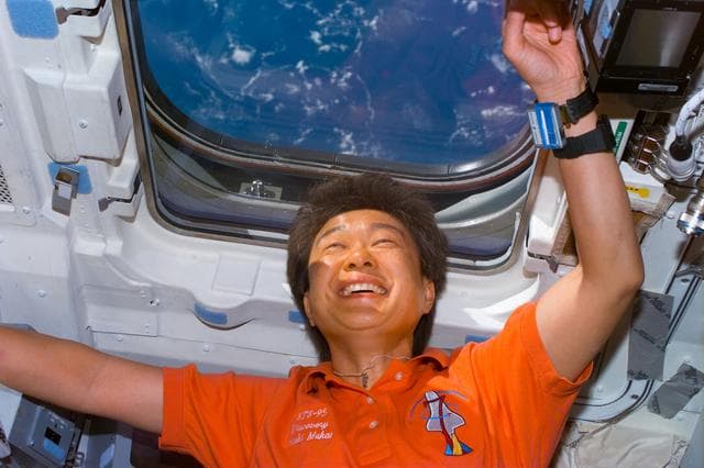 NASA image: Mukai on the flight deck