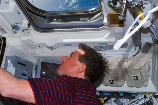 NASA image: Robinson on aft flight deck