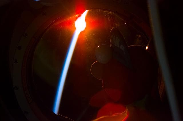 NASA image: Sunrise as seen from the Spacehab module