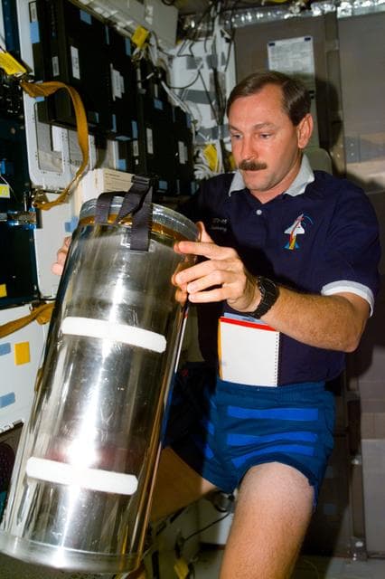 NASA image: BRIC - Brown with canisters on middeck
