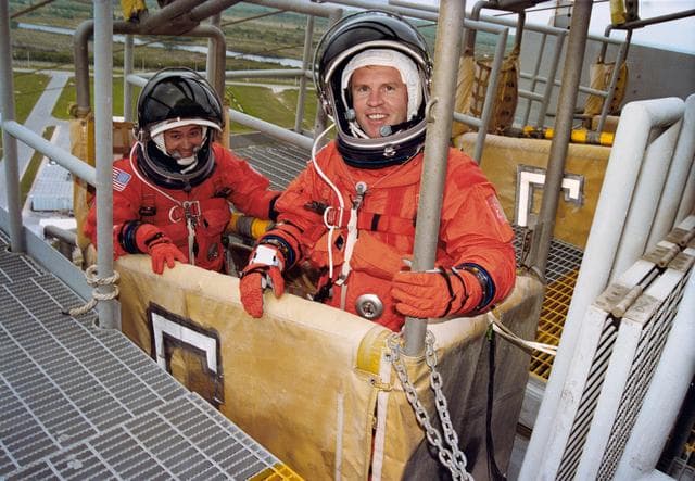 NASA image: Preflight photos of STS-77 crewmembers at KSC
