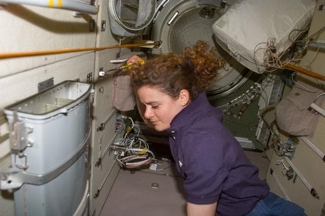 NASA image: Julie Payette in the FGB/Zarya module