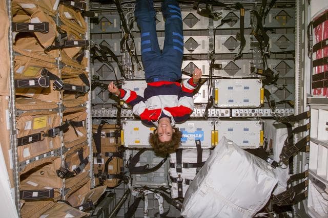 NASA image: Ellen Ochoa in Spacehab DM