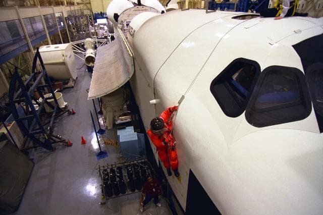 NASA image: John Glenn during preflight training for STS-95
