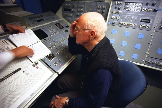 NASA image: Senator John Glenn training in Single Systems Trainer