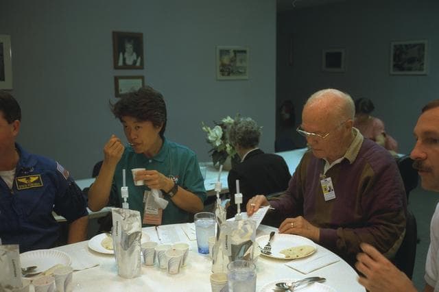 NASA image: Various views of STS-95 Senator John Glenn during training
