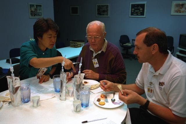 NASA image: Various views of STS-95 Senator John Glenn during training