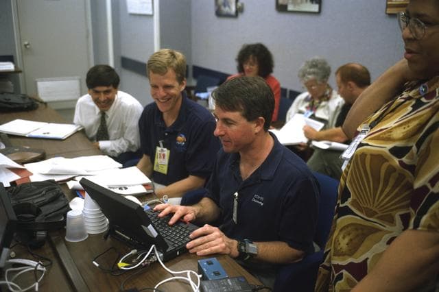NASA image: Various views of STS-95 Senator John Glenn during training