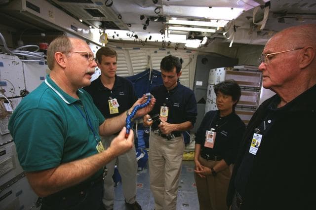 NASA image: Various views of STS-95 Senator John Glenn during training