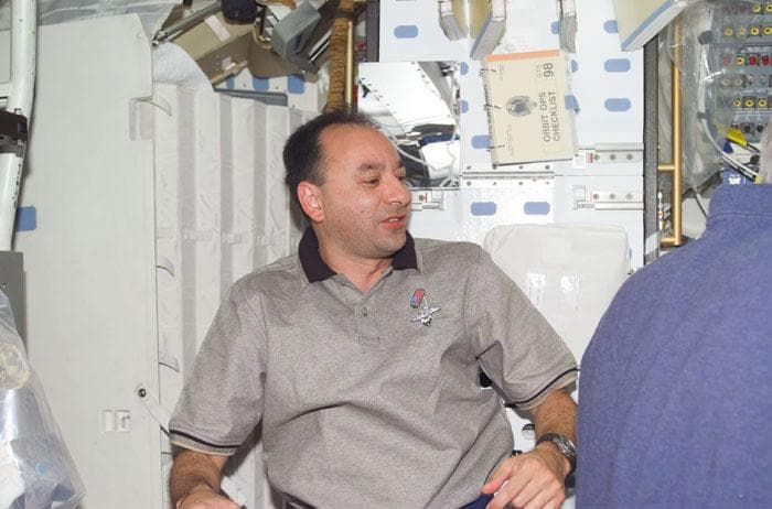 NASA image: PLT Polansky on Atlantis middeck