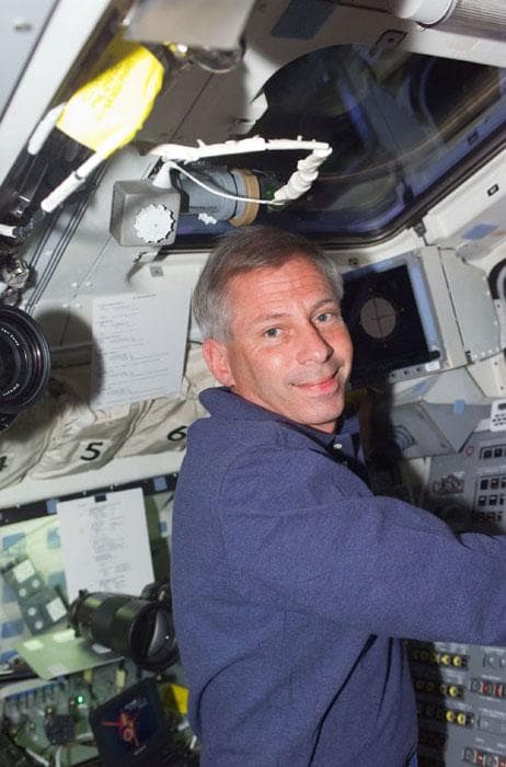 NASA image: CDR Cockrell on aft flight deck during rendezvous and docking