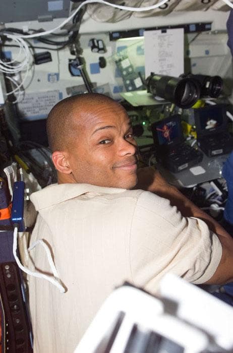 NASA image: MS Curbeam on Atlantis flight deck